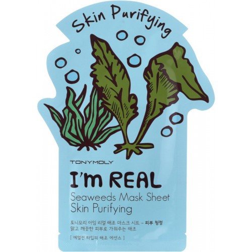 TONYMOLY I'm Real Seaweeds Sheet Mask Attīroša sejas maska ar jūras aļģēm 21ml