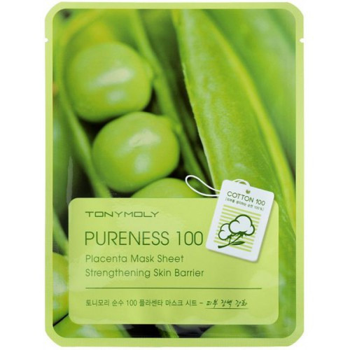 TONYMOLY Pureness 100 Placenta Sheet Mask Sejas maska ar fito-placentas ekstraktu sojas 21ml