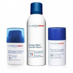 Clarins Mens Essentials Komplekts vīriešiem: mitrinošs balzams + skūšanās želeja + dezodorants