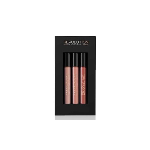 Makeup Revolution Lip Gloss Nude Edit lūpu spīdums komplekts 3x2.5ml