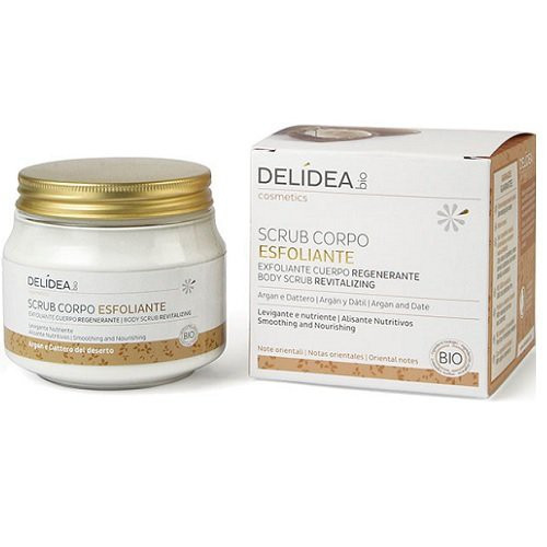 Delidea BIO Argan and Date Body Range Ekoloģisks, nostiprinošs un elastību piešķirošs ķermeņa skrubis ar argana eļļu 200ml