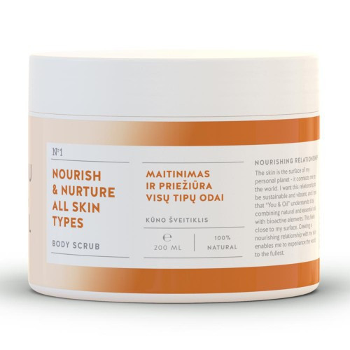 You&Oil Nourish & Nurture All Skin Types Body Scrub Kermeņa skrubis visu tipu ādai 200g