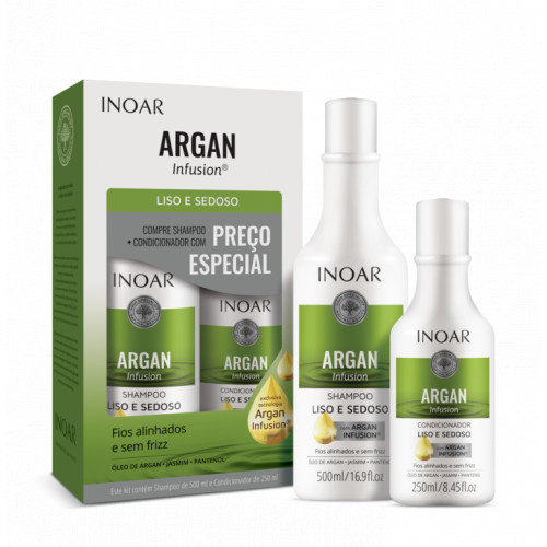 Inoar Argan Infusion Smooth and Silky Duo Kit Komplekts gludiem matiem 500ml+250ml