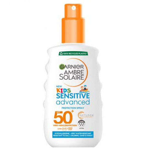 Garnier Ambre Solaire Kids Water Resistant Sun Cream Spray SPF50+ Bērnu aizsargsprejs jutīgai ādai SPF50+ 200ml