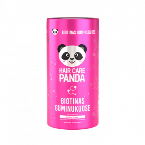 Hair Care Panda Food supplement Biotin Uztura bagātinātājs skaistiem un veseliem matiem ar biotīnu 60 Košļājamās tabletes