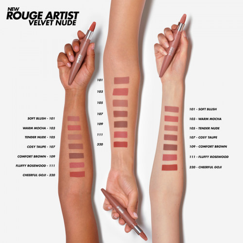 Make Up For Ever Rouge Artist Velvet Nude Lipstick Matēta lūpu krāsa 3.7g