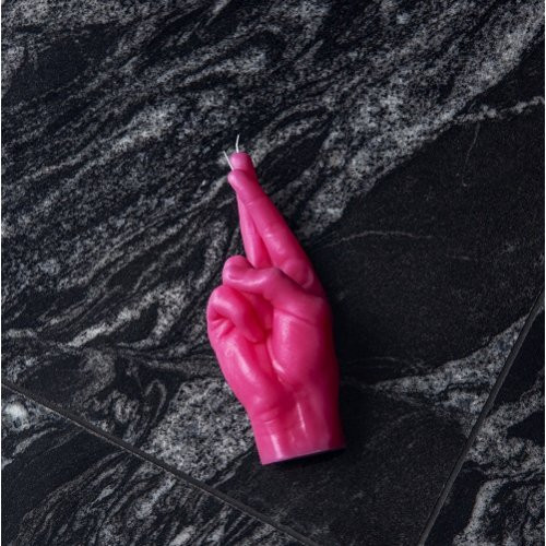 CandleHand Crossed Fingers Candle Svece Green
