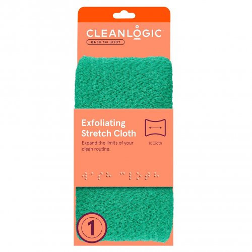 Cleanlogic Bath & Body Exfoliating Stretch Cloth Izstiepjams ķermeņa tīrīšanas sūķlis Emerald