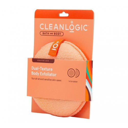 Cleanlogic Bath & Body Sensitive Skin Dual-Texture Body Exfoliator Kermeņa skrubja sūklis Emerald