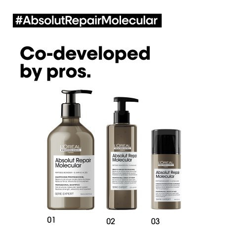 L'Oréal Professionnel Serie Expert Absolut Repair Molecular Shampoo Šampūns kas atjauno bojātus matus molekulārā līmenī 300ml