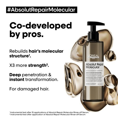 L'Oréal Professionnel Serie Expert Absolut Repair Molecular Serum Dziļi molekulāro struktūru atjaunojošs serums bojātiem matiem 250ml