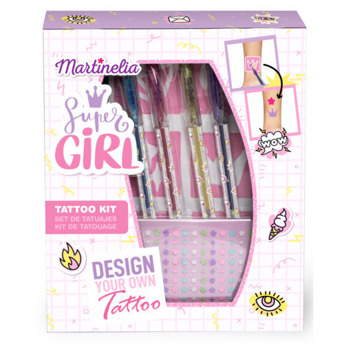 Martinelia Kit Tattoo Body Art Super Girl Tetovējumu komplekts bērniem Komplekts