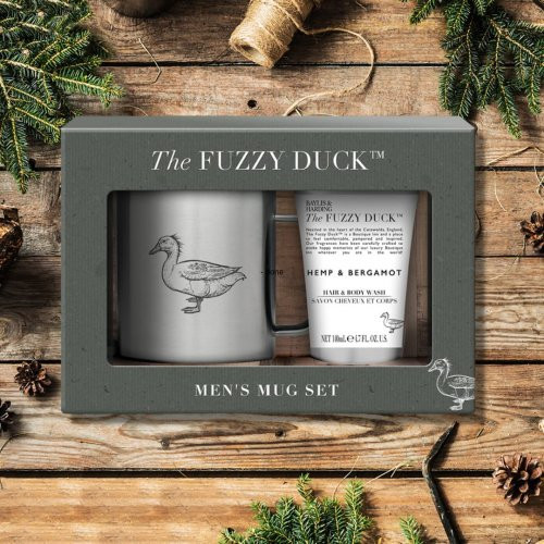 Baylis & Harding The Fuzzy Duck Men's Hemp & Bergamot Boxed Mug Set Ķermeņa kopšanas komplekts vīriešiem