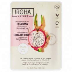 IROHA Brightening Face Sheet Mask Dragon Fruit & Hyaluronic Acid izgaismojoša maska 20ml