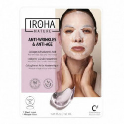 IROHA Cotton Face and Neck Mask Collagen Maska sejai un kaklam, intensīvai pretnovecošanās iedarbībai 30ml