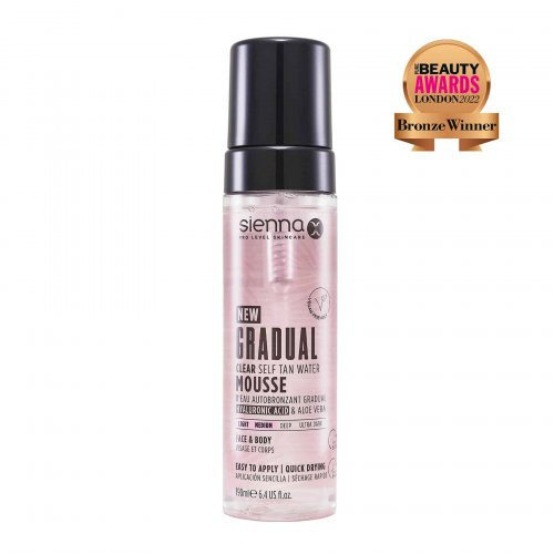 Sienna X Gradual Clear Self Tan Water Mousse Caurspīdīgas pakāpeniskas pašiedeguma putas 190ml