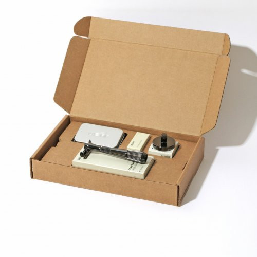 Leaf Shave Twig Single Edge Kit Komplekts ar viena asmeņa skuvekli Chrome