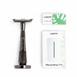 Leaf Shave Twig Single Edge Kit Komplekts ar viena asmeņa skuvekli Chrome