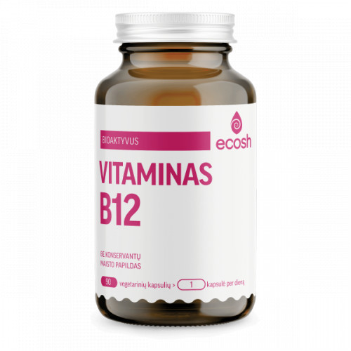 Ecosh Vitamin B12 Bioaktīvais B12 vitamīns 1200µg 90 kapsulas