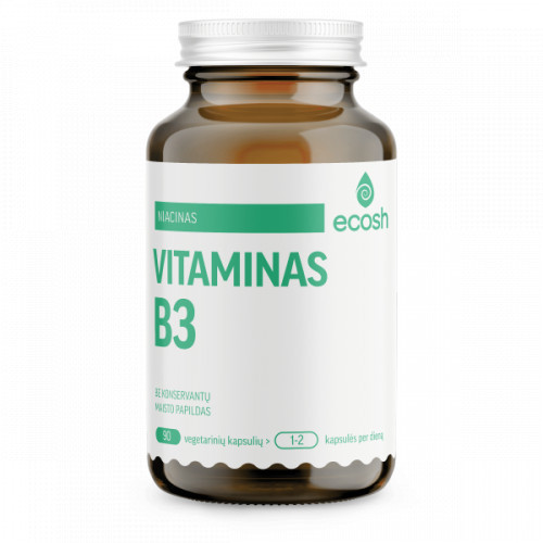 Ecosh Niacine Supplement Vitamīns B3 250mg NE 90 kapsulas