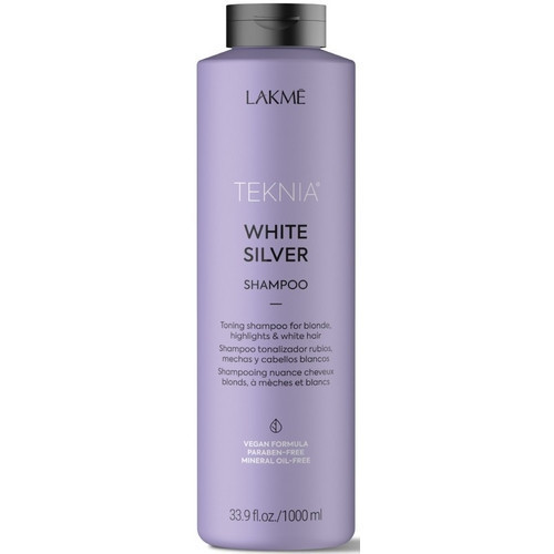 Lakme White Silver Shampoo Tonējošs šampūns blondiem, šķipsnās krāsotiem un baltiem matiem 300ml