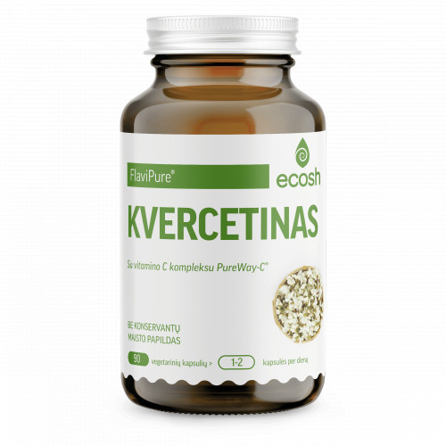 Ecosh Quercetin FlaviPure® With Vitamin C Complex Uztura bagatinātājs ar vitamīna C kompleksu 40 kapsulas
