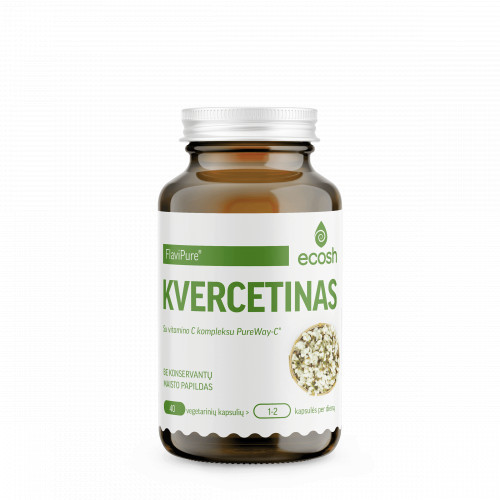 Ecosh Quercetin FlaviPure® With Vitamin C Complex Uztura bagatinātājs ar vitamīna C kompleksu 40 kapsulas