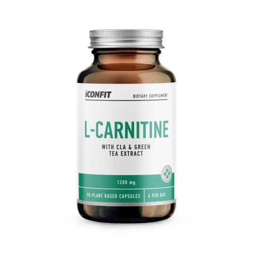 Iconfit L-Carnitine With CLA & Green Tea L-KARNITĪNS ar CLA un zaļās tējas ekstraktu 90 kapsulas