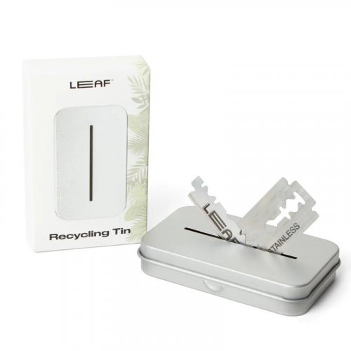 Leaf Shave Recycling Tin Skārda kāstīte lietotu asmeņu šķirošanai 1gab.
