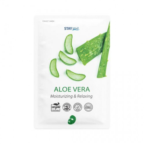 STAY WELL Climate Neutral Moisturizing & Relaxing Sheet Mask Aloe Mitrinoša un relaksējoša sejas maska 1 vnt.