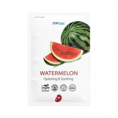 STAY WELL Climate Neutral Hydrating & Soothing Sheet Mask Watermelon Mitrinoša un nomierinoša sejas maska 1gab.