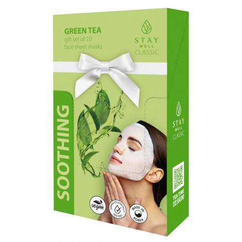 STAY WELL Classic Mask Soothing Green Tea Nomierinoša sejas maska 1gab.