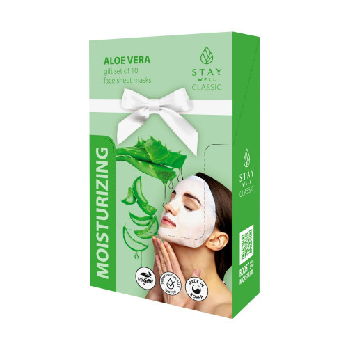 STAY WELL Classic Mask Moisturizing Aloe Vera Mitrinoša sejas maska 1gab.
