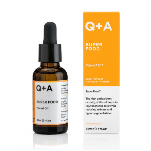 Q+A Super Food Facial Oil Nakts sejas eļļa 30ml