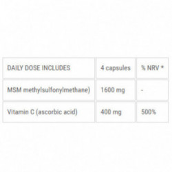 Ecosh MSM + Vitamin C Uztura bagātinātājs MSM + vitamīns C 160 kapsulas