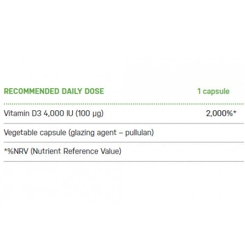Ecosh Vitamin D3 4000IU Vitamīns D3 90 kapsulas