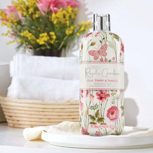 Baylis & Harding Royale Garden Rose, Poppy & Vanilla Body Wash Ķermeņa mazgāšanas līdzeklis 500ml