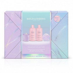 Baylis & Harding Jojoba, Vanilla & Almond Oil Gift Wrapped Candletlit Gift Set Grezns ķermeņa kopšanas komplekts