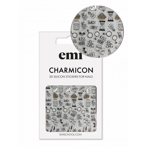 E.Mi Charmicon Silicone Stickers Nagu uzlīmes #170 Zipper