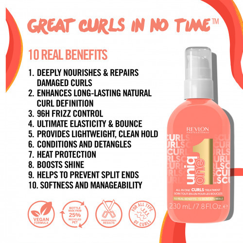 Revlon Professional Uniq One All In One Curls Treatment Daudzfunkcionāls līdzeklis cirtainiem matiem, 230ml
