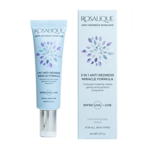 Rosalique 3 in 1 Anti-Redness Miracle Formula SPF50 Krēms apsārtušas sejas un kakla ādas kopšanai 30ml