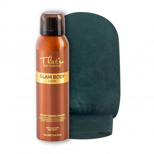 That'so Sun Makeup Glam Body Mousse Dark (DHA 6%) + Mitt Pašiedeguma putas + cimds