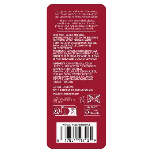 Baylis & Harding Luxury Body Wash Cherry Temptation Greznais ķermeņa mazgāšanas līdzeklis 400ml