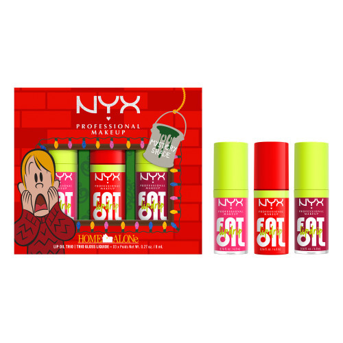 NYX Professional Makeup XMAS Home Alone Fat Oil Lip Drip Trio Kit Komplekts, mitrināšana, lūpu spīdums 3 vienetai