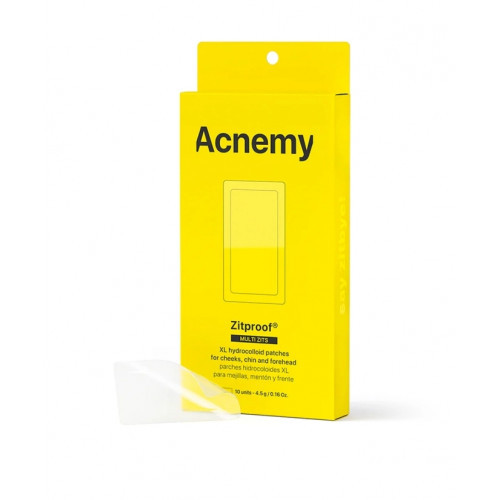 Acnemy Zitproof Multi Zits XL Hydroccoloid Patches For Cheeks, Chin And Forehead Attīrošie plāksteri vaigiem, pieres un zoda zonai 10 gab.