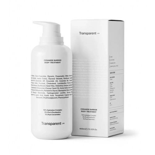 Transparent Lab Ceramide Barrier Body Treatment Ķermeņa losjons ar keramīdiem 400ml