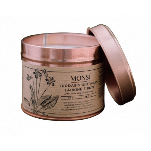 Monsi Aromatic Candle Black Amber With Wild Violet Aromātiskā svece Melnais dzintars un vijolīte 100ml