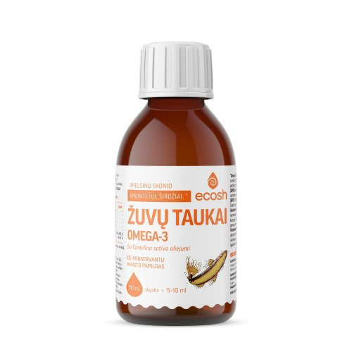 Ecosh OMEGA-3 Zivju eļļa ar apelsīnu garšu 150ml