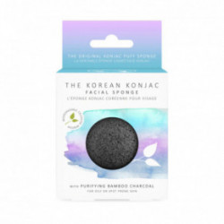 The Konjac Sponge Konjac Facial Puff Sponge with Purifying Bamboo Charcoal Sūklītis sejai ar bambusa ogli