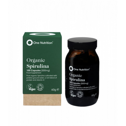 One Nutrition Organic Spirulina Capsules Bioloģiskās spirulīnas kapsulas 100 kapsulas